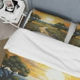 thumbnail image 4 of Designart "Post-Impressionist Olive Haven" Vangogh Bedding Covert Set - Landscapes Green Traditional Bed Set With 1 Sham, 4 of 6