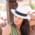 thumbnail image 3 of Classic Panama Hat for Women Men Vintage Fashionable Hat with Wide Brim Outdoor Travel Supply, 3 of 4