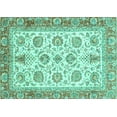 thumbnail image 1 of Ahgly Company Machine Washable Indoor Rectangle Oriental Turquoise Blue Traditional Area Rugs, 2' x 3', 1 of 4