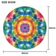 thumbnail image 6 of Colorful Tie Dye Mandala Pattern Round Tablecloth 60"x60",Wrinkle Wipeable Table Cloth for Kitchen Dining Room Picnic Patio Party, 6 of 6
