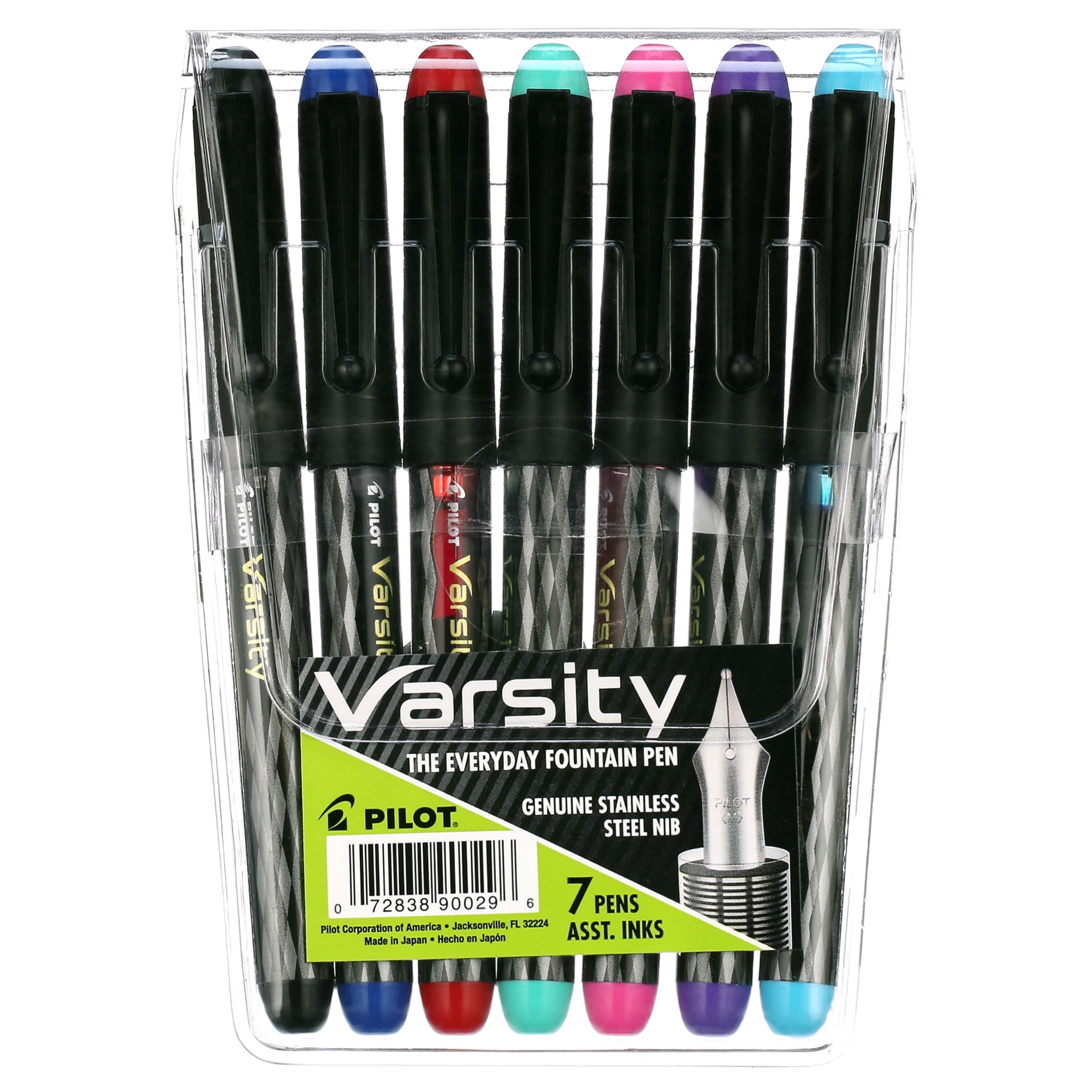Pilot Varsity Premium Capped Fountain Pens, 7 Count