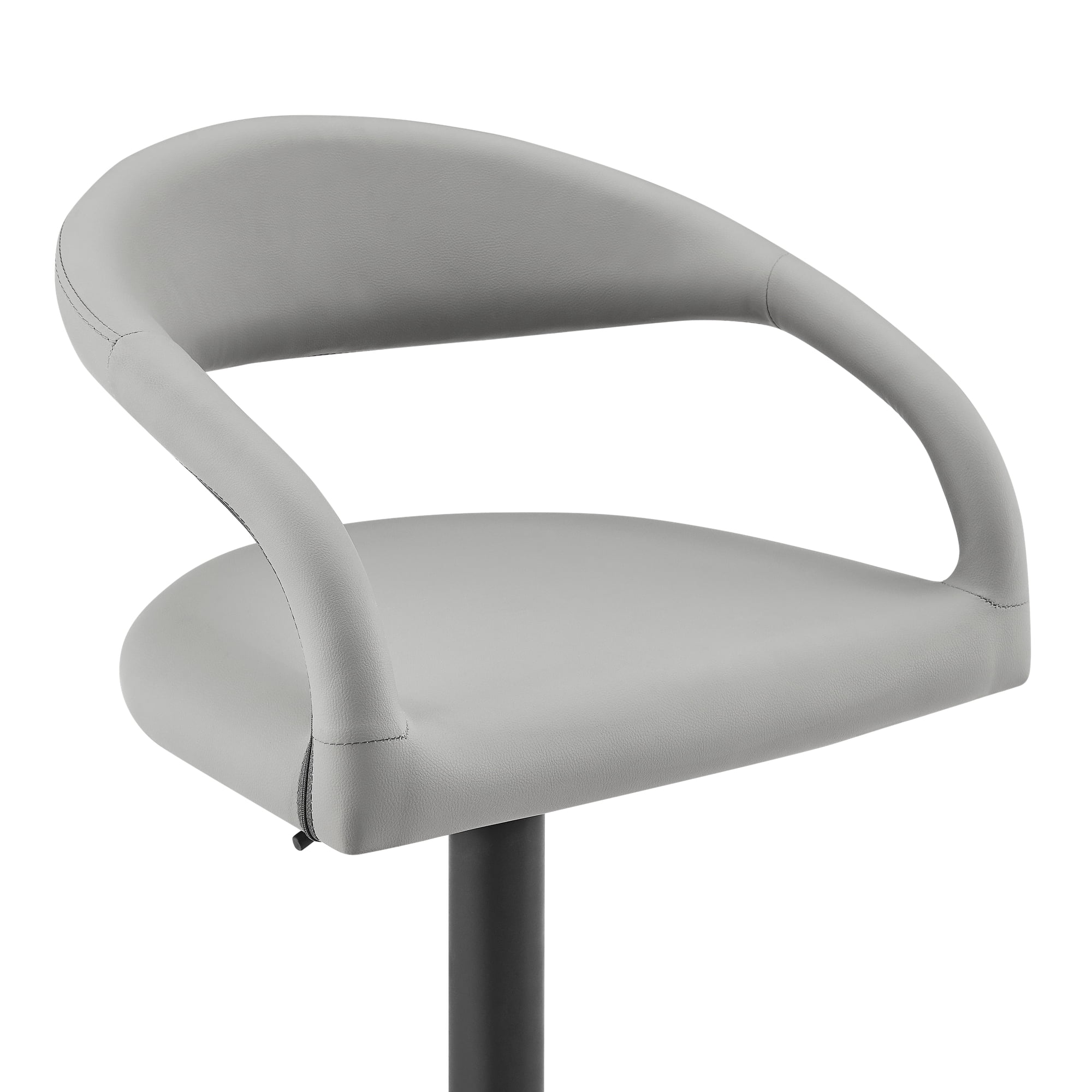 Marlow Modern Contemporary Swivel Metal Adjustable Height Barstool With Faux Leather Seat