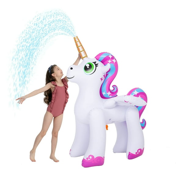 JOYIN 48? Inflatable Yard Sprinkler with Unicorn Design, Inflatable Water Toy for Summer Outdoor Fun, Lawn Sprinkler Toy for Kids