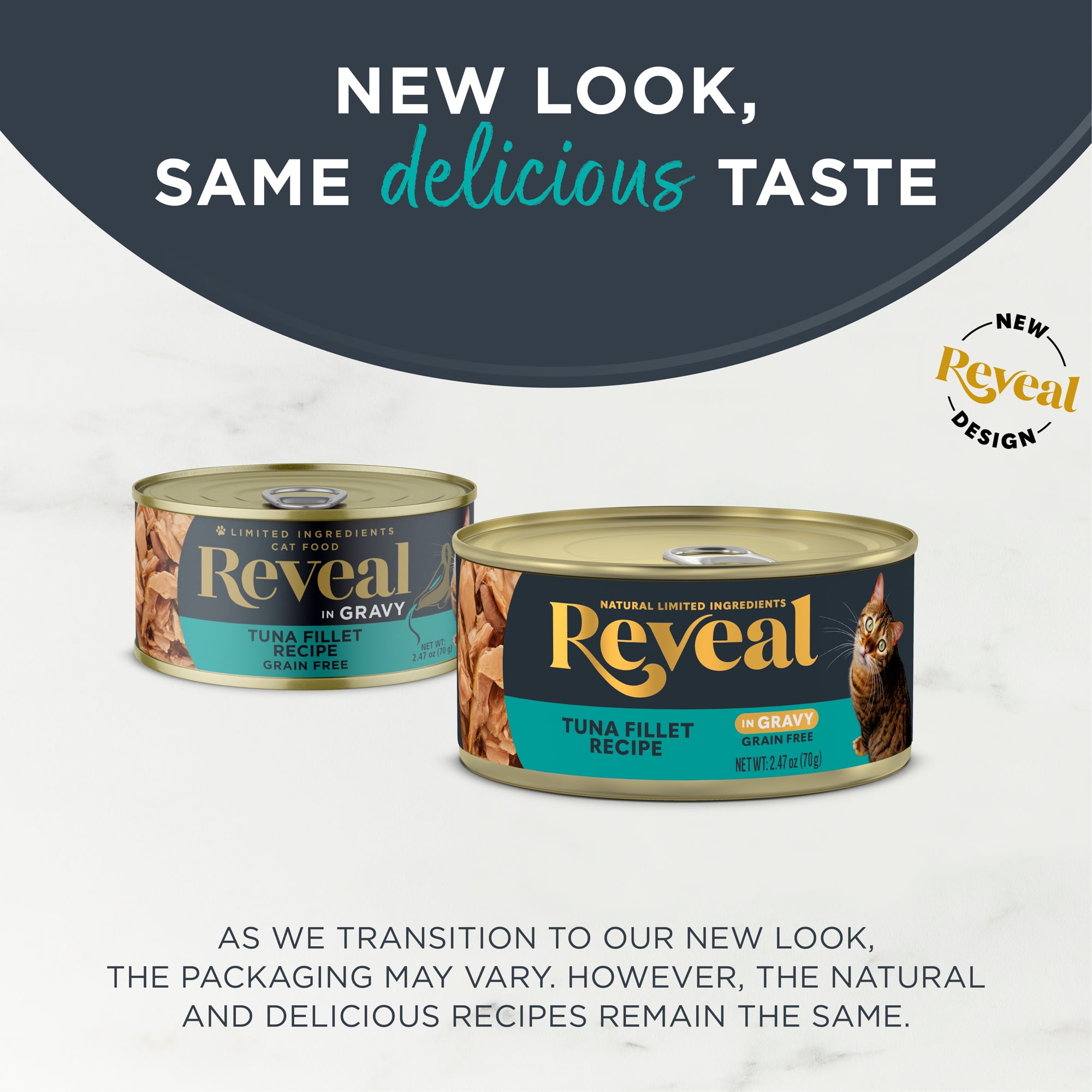 Reveal Natural Wet Cat Food, Tuna in Gravy, 2.47 oz Cans