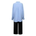 thumbnail image 4 of 2 Piece Outfits for Women Lounge Sets 3/4 Sleeve Button Down Shirts Capri Pants Set Comfy Casual Outfits, XXL, 4 of 5