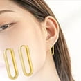 thumbnail image 4 of Pendientes de Joyería plateada cuadrada Minimalista perfecl para Mujer Elegante, 4 of 7