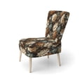 thumbnail image 3 of Designart "Elegance In Rustic Brocade IV" Brown Floral Upholstered Accent Chair - Cottage Arm Chair For Living Room, 3 of 7