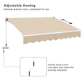 thumbnail image 5 of Renwick 77.5 x 98" Retractable Awning with Manual Crank Handle, Beige, 5 of 8