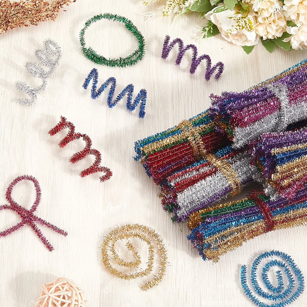 10 Sets DIY Plush Sticks Chenille Stems Pipe Cleaners Kid Craft Material Mixed Color 350~380x6mm 100pcs/set