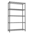 thumbnail image 2 of M MZG Black 5-Tiers Shelf Metal Storage Shelves Standing 1750 Lbs Organizer,15.7 D x 45.3" W x 70.4" H, 2 of 8
