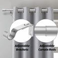 thumbnail image 2 of 2 Pack Silver Curtain Rods for Windows 66 to 120 Inch, 1 Inch Adjustable Heavy Duty Easy Install Curtain Rods Set for Outdoor, Patio, Farmhouse, Bedroom, Living Room (Silver,30"-120",2 Pack), 2 of 6