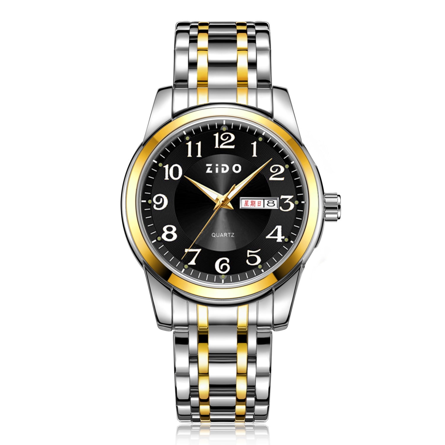 Men's quartz watch, suitable for middle-aged and elderly men, large numbers, high-end fashion business watch, versatile quartz luminous men's wristwatch