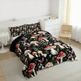 thumbnail image 3 of Homewish Kawaii Pink Butterfly Bedding Comforter Set,Red Fungus Mushroom Twin Comforter Sets,Rustic Flower Floral Bedding Set For Teens,Breathable Home Decor Reversible,2pcs, 3 of 8