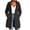 Black, variant on Womens Plus Size Jackets Women's Solid Color Long-Sleeved Hooded Fashion Padded Jacket