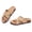 Apricot, variant on Cork Footbed Slide Sandals for Women with Cross Strap, Summer Beach Slip on Slippers with Arch Support