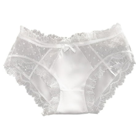 IUJSOY Cheeky Underwear for Women Cheeky Panties Lace Stretch High Cut Seamless Ice Silk Briefs