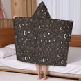 thumbnail image 5 of Brown Star Moon Constellation Pattern Hooded Bath Towel，50"x30" for Ages 3 To 12 Kids, Quick Dry Lightweight Soft Microfiber Hood Beach Towel Cover Up for Kids, 5 of 7