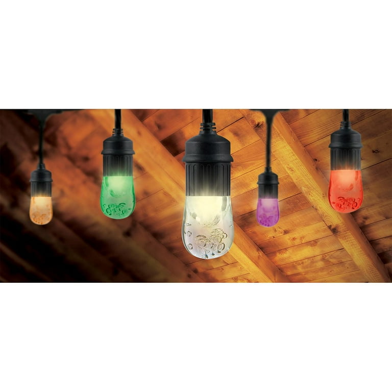 Enbrighten Seasons LED Color Changing Caf Lights 36ft. 18 Bulbs
