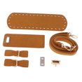 thumbnail image 1 of 1 Set Leather Crochet Bag Bottom Pad Lock Bag Making Accessories Brown, 1 of 8