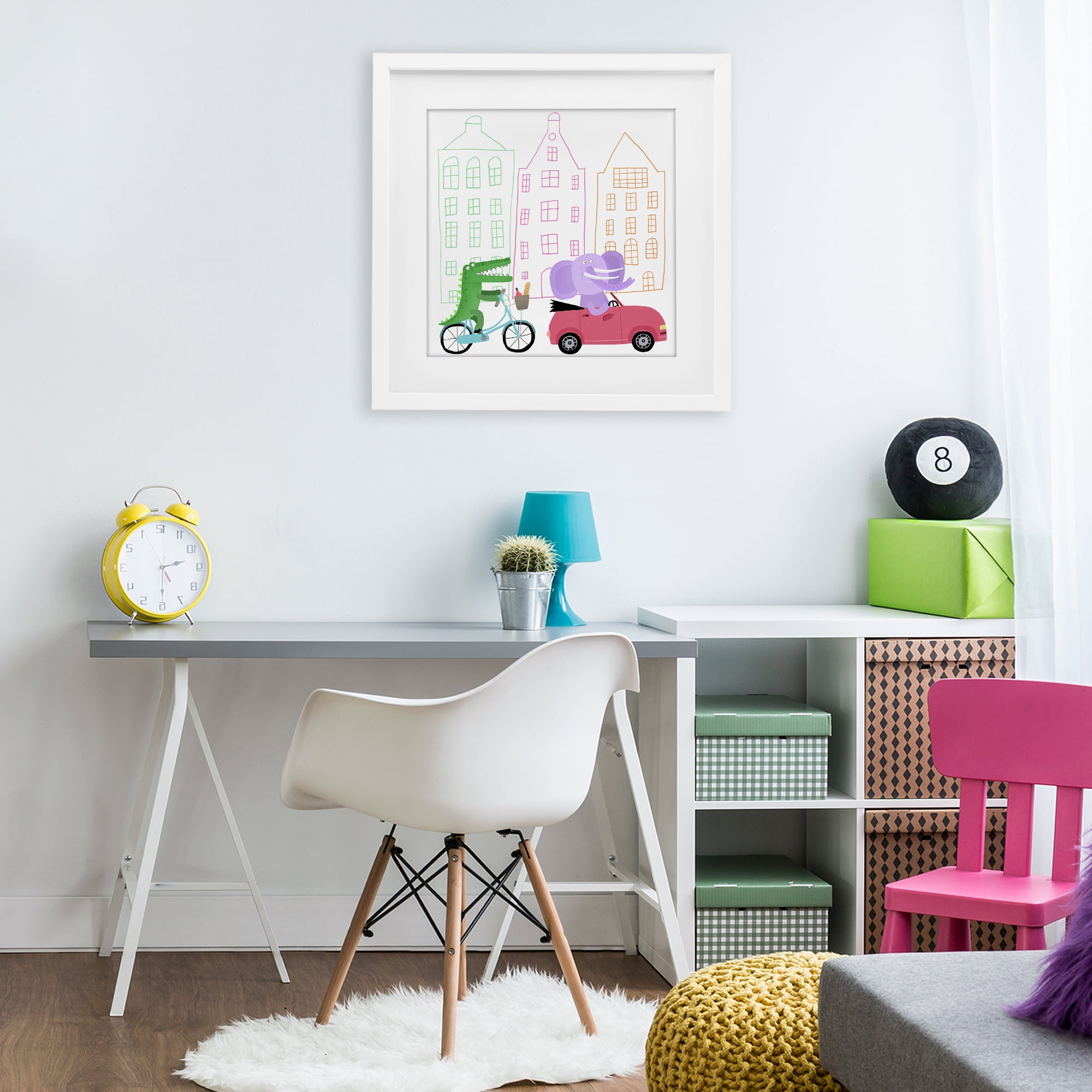 Stupell Industries Amsterdam Buildings & Animals White Framed Print Under Glass, design by Carla Daly