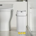 thumbnail image 6 of PayLessHere Bathroom Trash Can with Lid 2.2 Gallon ，Small Slim Garbage Can for Office, (White, 1), 6 of 7