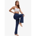 thumbnail image 5 of Womens High Waisted Yoga Pants with Pockets Seamless Flare Leg Bootcut Pants Athletic Casual Wear, 5 of 5