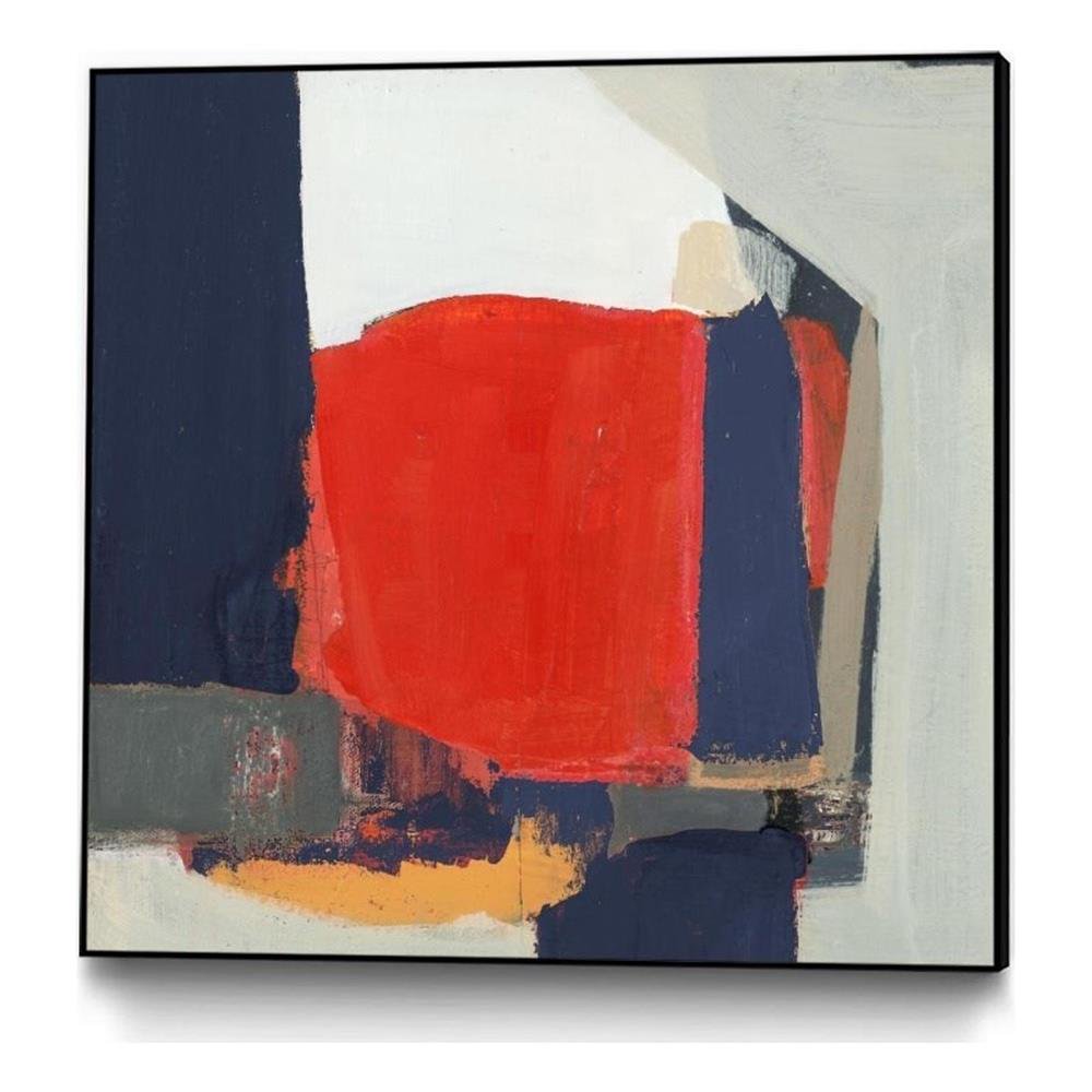 Giant Art Canvas 30x30 Orange Crush V6 Framed in Multi-Color