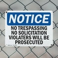 thumbnail image 5 of (2 Pack) No Trespassing No Solicitation Violators OSHA Notice Sign 18 Inch X 12 Inch Plastic Sign, Weather Resistant, UV Protected for Workplace, Business, and Construction Site, Made, 5 of 8