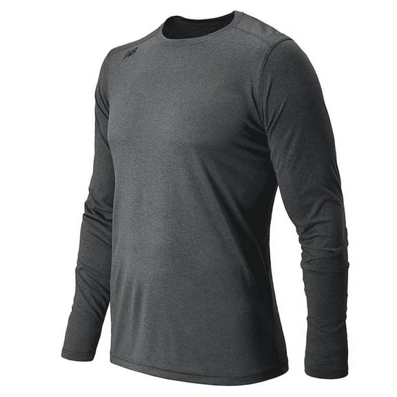 New Balance Men's Long Sleeve Tech Baseball T-Shirt Charcoal S