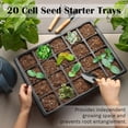 thumbnail image 7 of 10 Pack 2.5 inch Square Pots 3.5 inch Deep 20 Cell Seedling Plug Trays with Water Collection Nursery Trays (15"x11"x3") for Seeds Starting and Transplanting, 7 of 7