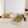 thumbnail image 6 of FL Open Top Cat Litter Box Open Top Pet Litter Tray Large Portable Cat Bedpan Kitty Pan Toilet, 6 of 7