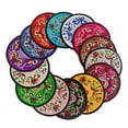thumbnail image 3 of Drinks Coasters Vintage Ethnic Teacup Mat Portable Embroidered Pad Insulation Pads Table Decoration for Friends Housewarming Purple, 3 of 10