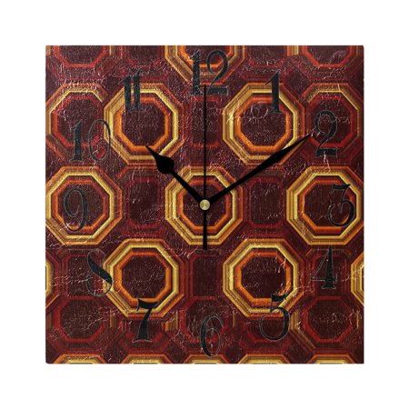 Horseshoe Octagonal Wall Clock Decorative Square Silent Non-Ticking Operated Clocks Aesthetic for Bedroom Living Room