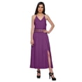 thumbnail image 3 of Moomaya WoMen's Solid Adjustable Spaghetti Strap Casual Dress With Side Slit, 3 of 6