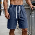 thumbnail image 5 of Havenx Casual Denim Shorts for Men Elastic Waist Drawstring Jean Shorts with Pockets Wide Leg Short Pant Classic Summer Baggy Loose Fit Clothes,Dark Blue 7XL, 5 of 7