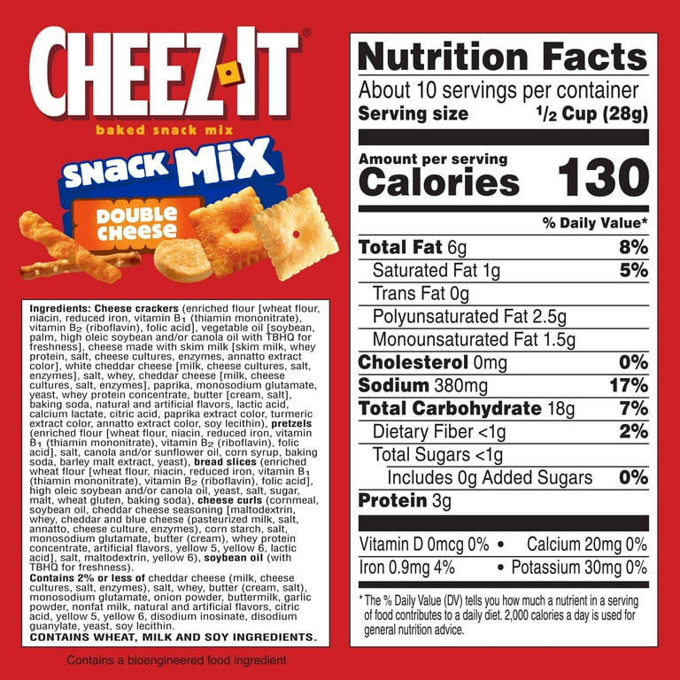 8 pack) Cheez-It Double Cheese Snack Mix, Lunch Snacks, 9.75