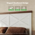 thumbnail image 6 of HOMRELEXA Farmhouse Bed Frame Queen Size with 51" Tall Headboard and Footboard, Platform Bed Frame, No Box Spring Needed, White, 6 of 9