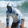 thumbnail image 5 of Yaoyar Men's UPF 50+ Sun Protection Hoodie Shirt Long Sleeve UV SPF Fishing Lightweight Shirts with Mask Rash Guard, 5 of 5