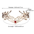 thumbnail image 3 of Hfppkn Red Rhinestone Vintage Leaf Headband Goddess Style Tiara for Weddings Events 17cm, 3 of 7
