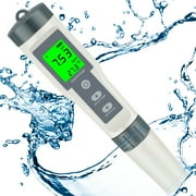 Daruoand Digital PH Meter PH/TDS/Temperature 3 In 1 Water Quality Tester with Backlight Display High Precision Portable Water Purity Tester for Drinking Water Swimming Pool Aquarium