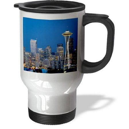 3dRose Space Needle, Seattle, Washington - US48 DFR0072 - David R. Frazier, Travel Mug, 14oz, Stainless Steel
