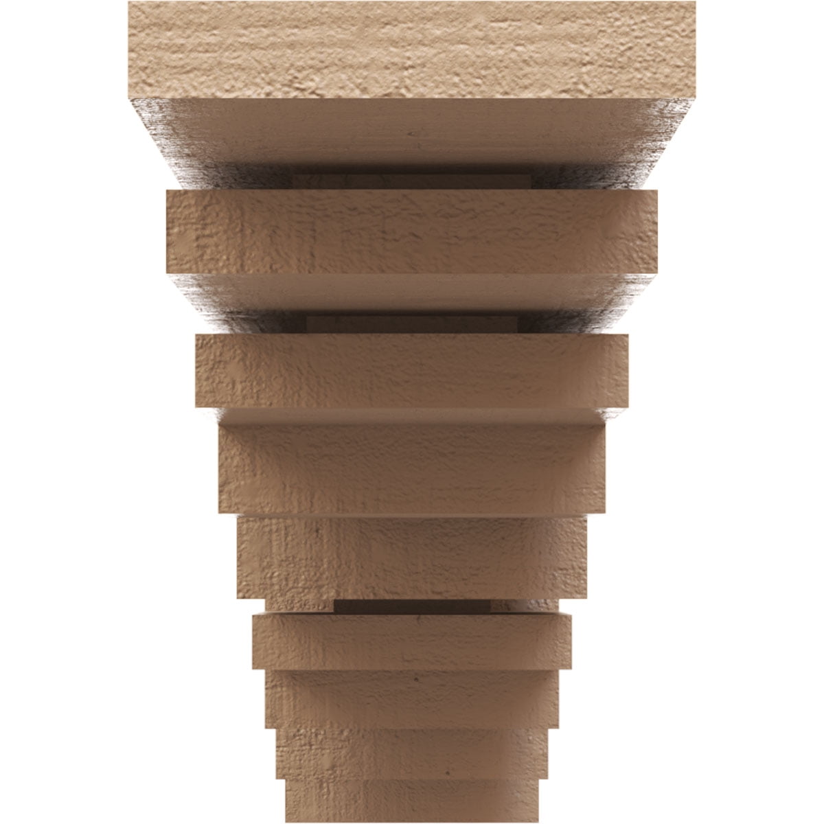 2"W x 12"D x 4"H Thin Landon Rough Cedar Woodgrain TimberThane Corbel, Primed Tan