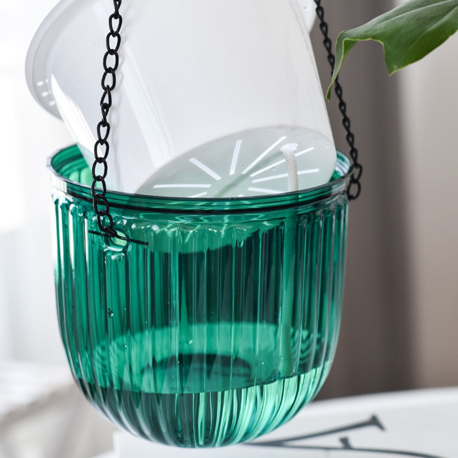 D-GROEE 1 Set Hanging Planters for Indoor Outdoor Plants, Plastic Hanging Flower Pot Basket for Home Garden