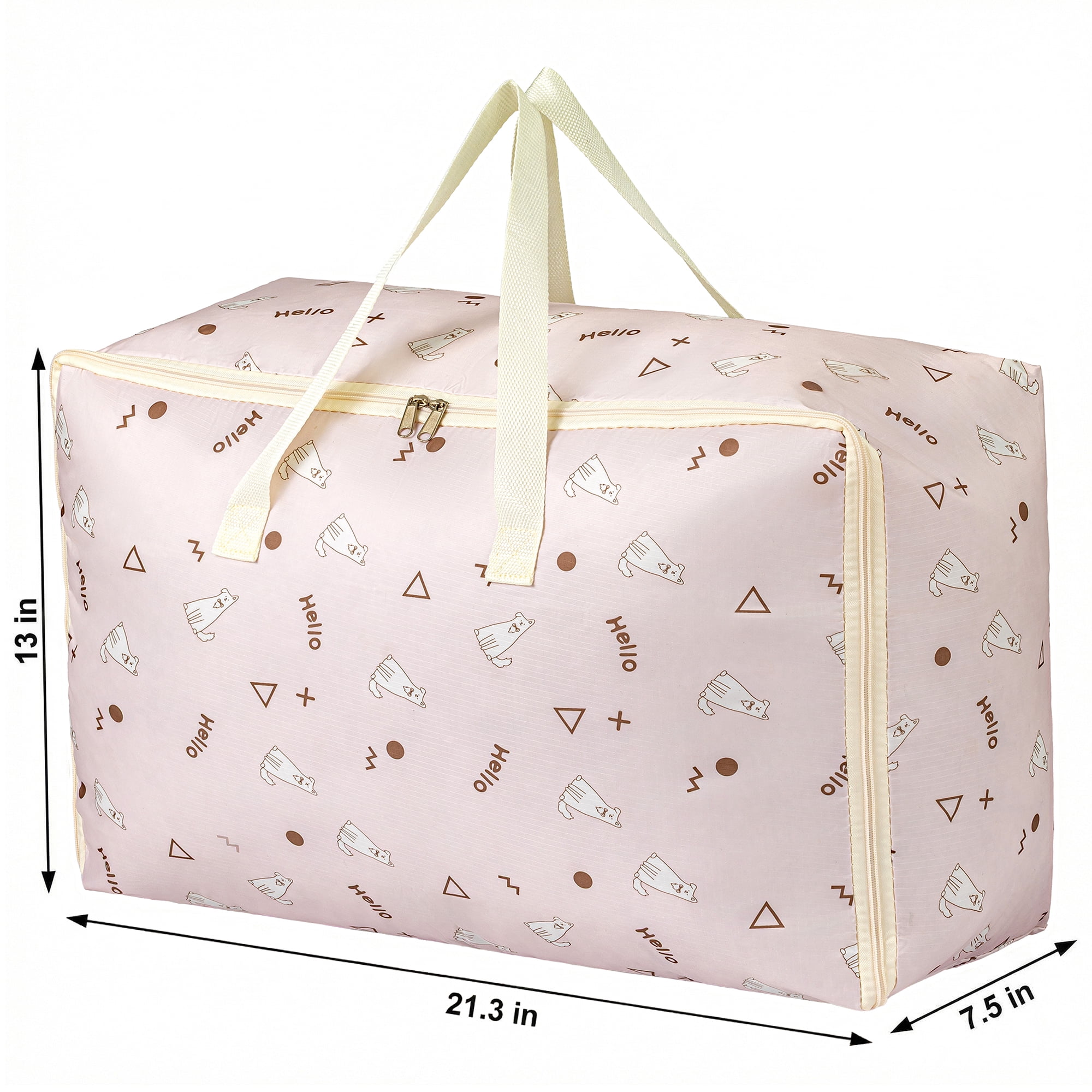 Unique Bargains Clothes Storage Bags for Organizing Clothing Light Pink 21.3"x13"x7.5"