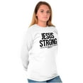 thumbnail image 4 of Jesus Strong Philippians 4:13 Bible Plus Size Long Sleeve Graphic Tee Shirt Brisco Brands 3X, 4 of 5