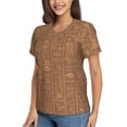 thumbnail image 2 of Womens Short Sleeve T Shirts Casual V Neck Tops Tee, Ancient Egypt Vintage, 2 of 6