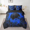 thumbnail image 3 of Basketball Bedding Set Twin Size,Sci Teal Honeycomb Comforter Set Teens,Geometric Hexagon Bed in a Bag(Comforter,Sheets,Pillowcases & Cushion Covers)7 Pieces Bed Set, 3 of 5