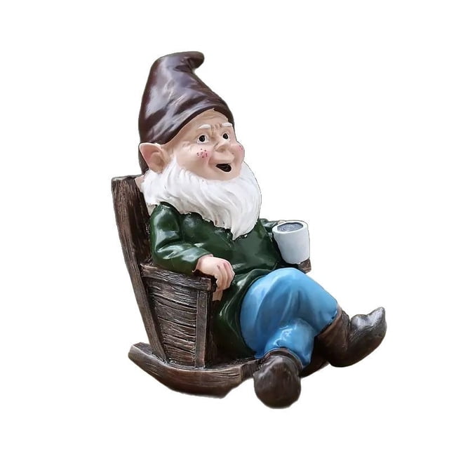 Figura relajante de resina con forma de gnomo de jardín, 380 g