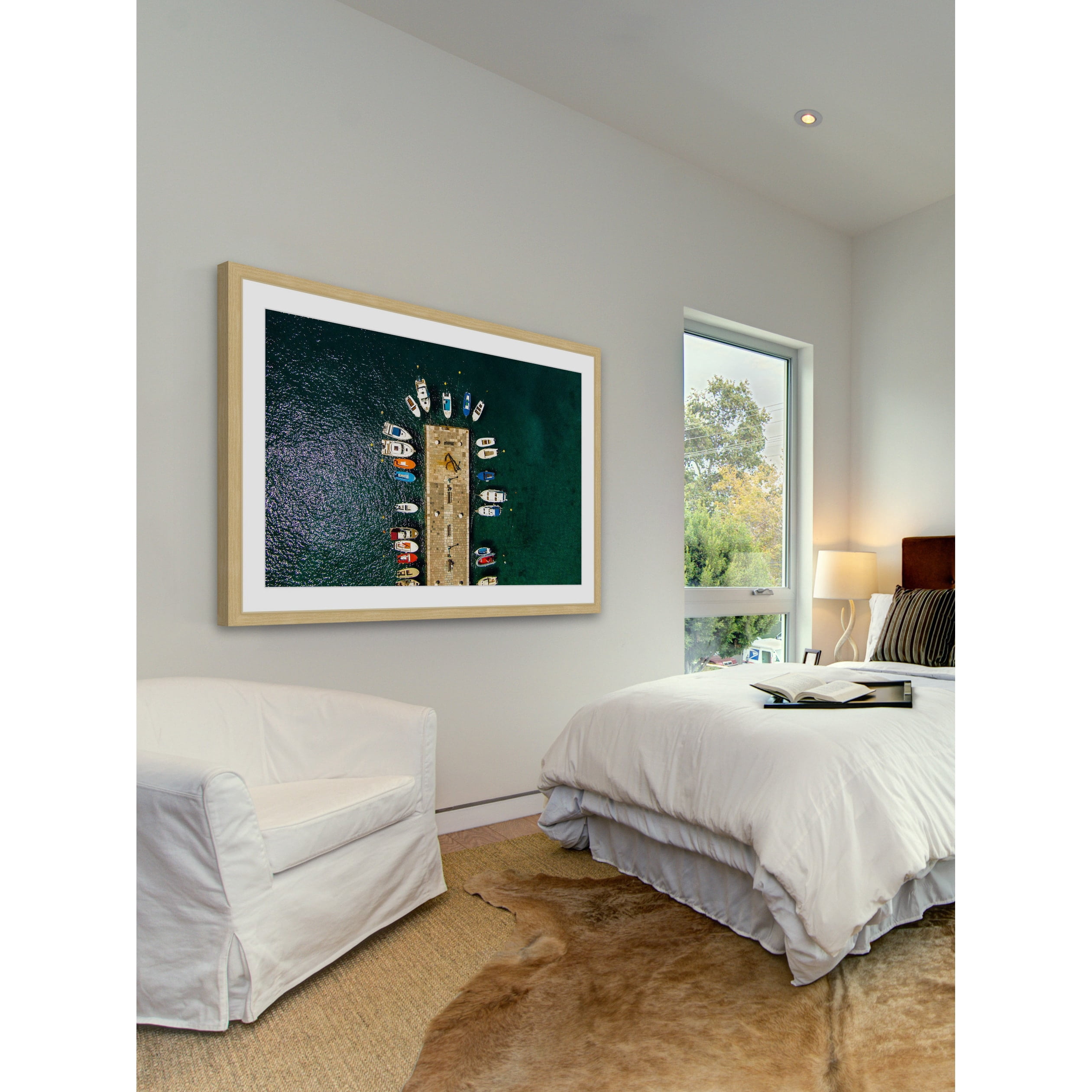 Marmont Hill - "Boats Docked" by Karolis Janulis Framed Painting Print