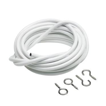 SHISUYAN 3 Meters Curtain Decorative Accessories Coated Plastic Curtain Rope PVC with 4 Sheep Eye Nails
